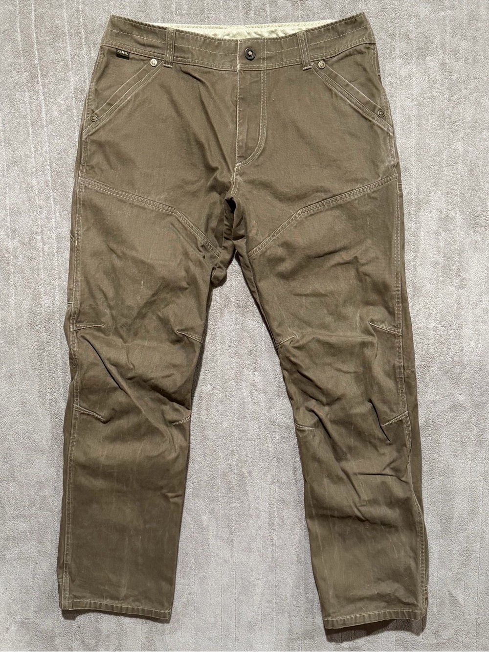 Kuhl The Lawless Pants Men’s 35x34 Brown Khaki Canvas Work Dad Hiking Style 5217